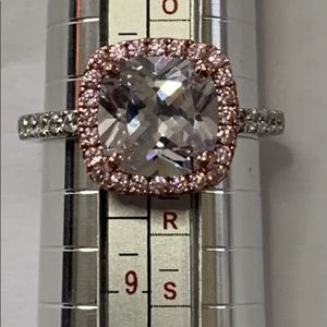 925 sterling silver Two tone rose gold ring